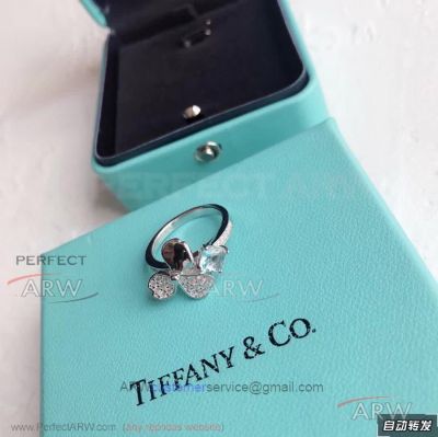 AAA Replica Tiffany Paper Flowers Diamond Ring - 925 Silver 